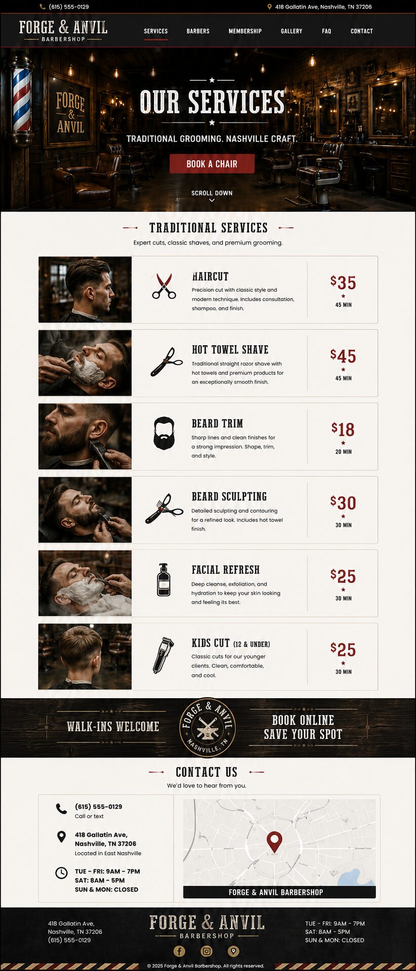 Services design mockup