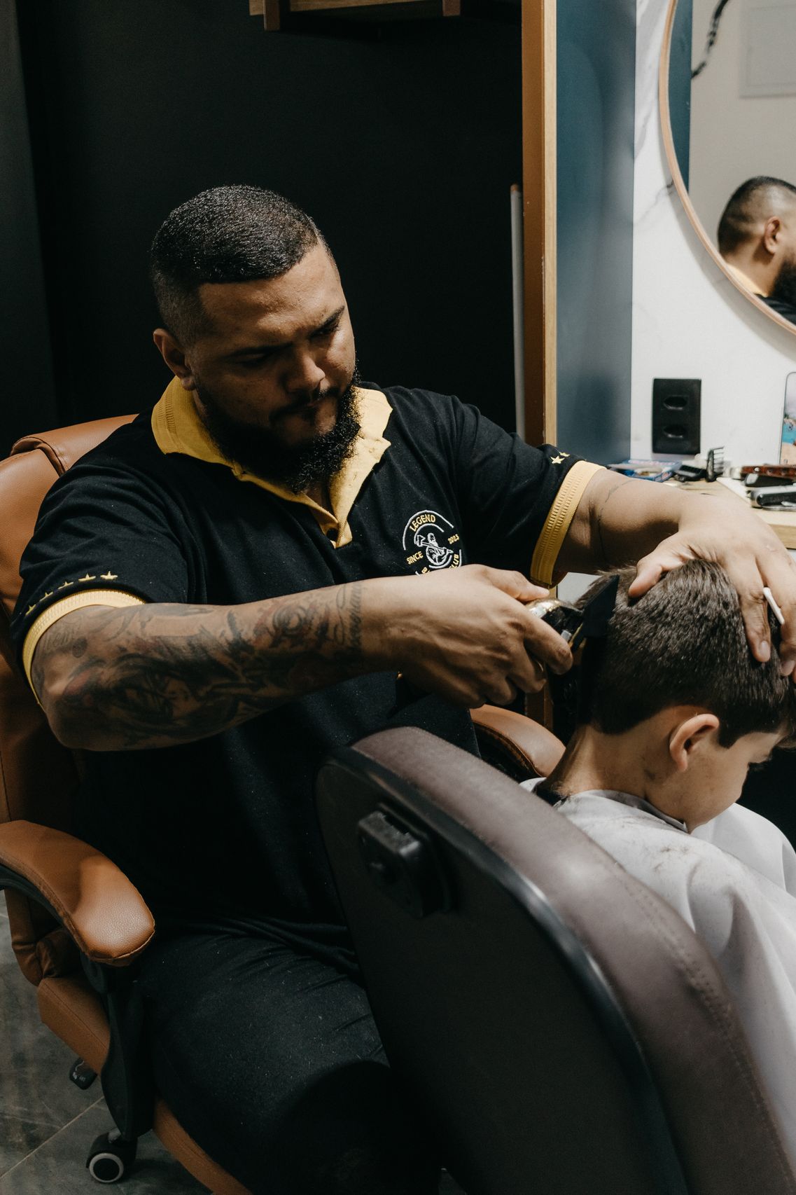 Man getting facial treatment